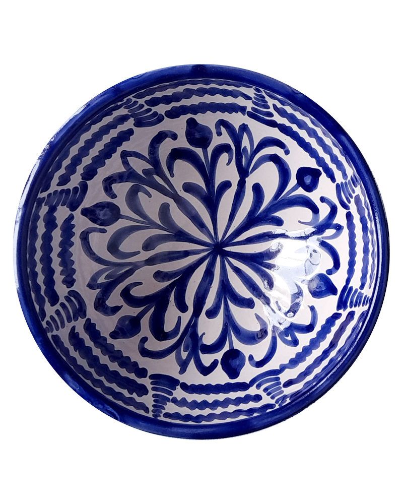 Maricruz Fajalauza Round Serving Bowl in Blue — CASA PLETÓRICA